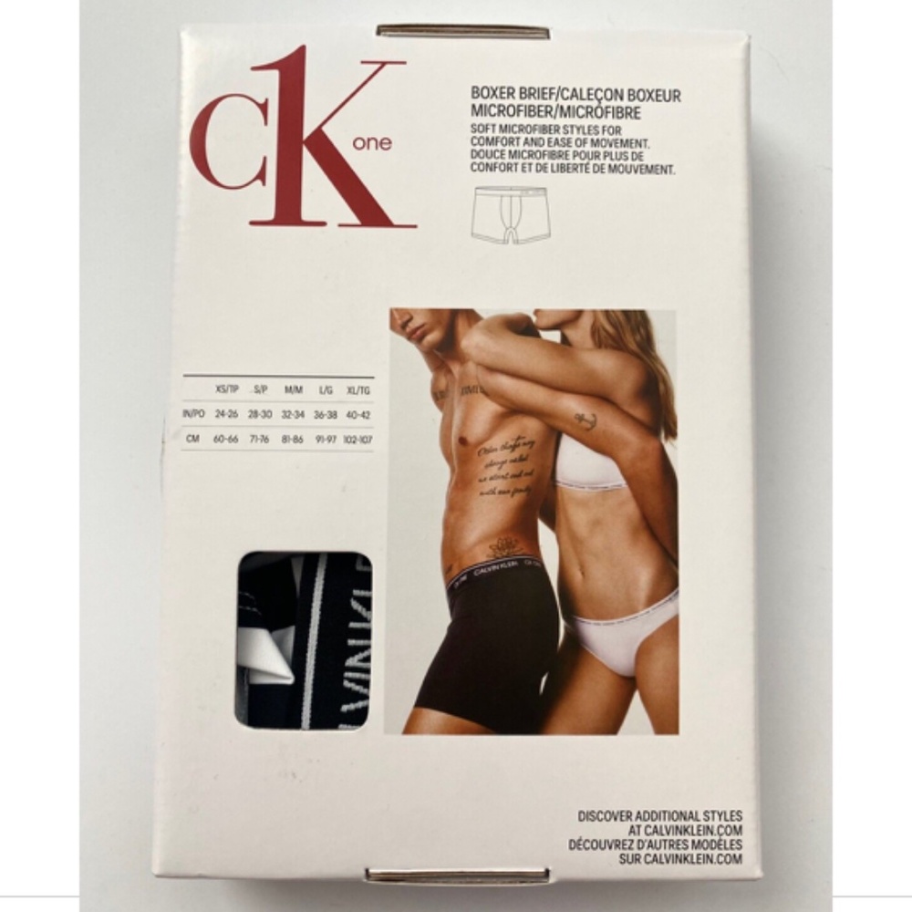 Calvin Klein New CK One Logo Black Check Boxer Brief Underwear NB2226 008 - Picture 3 of 3